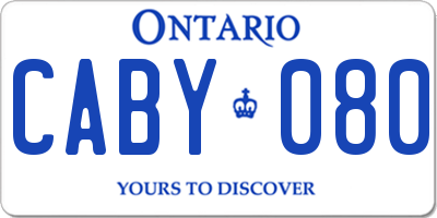 ON license plate CABY080