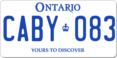 ON license plate CABY083