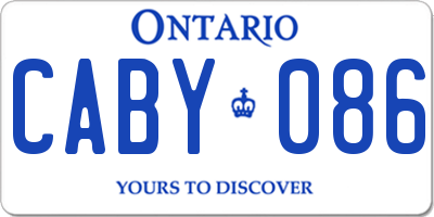 ON license plate CABY086