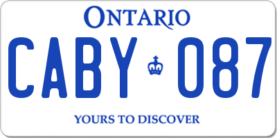 ON license plate CABY087