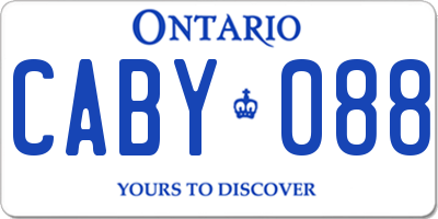 ON license plate CABY088