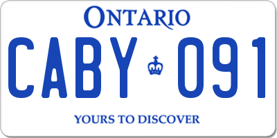 ON license plate CABY091