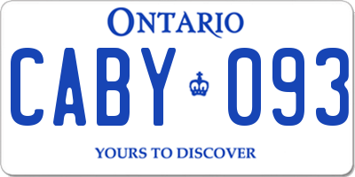 ON license plate CABY093