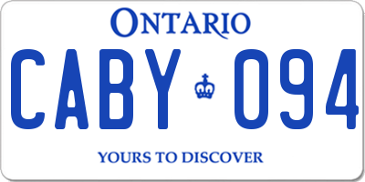 ON license plate CABY094