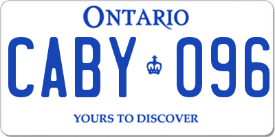 ON license plate CABY096