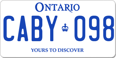 ON license plate CABY098