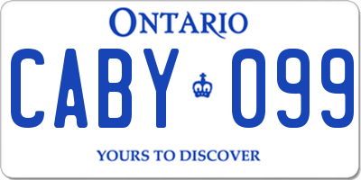 ON license plate CABY099