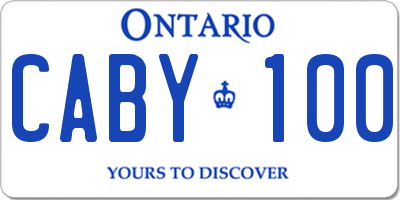 ON license plate CABY100