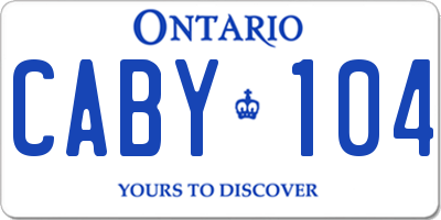 ON license plate CABY104