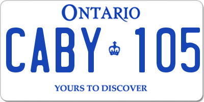 ON license plate CABY105