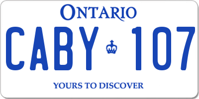 ON license plate CABY107