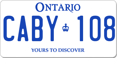 ON license plate CABY108