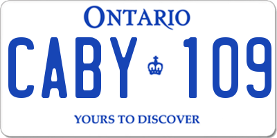 ON license plate CABY109