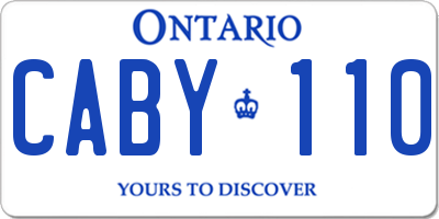 ON license plate CABY110