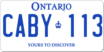 ON license plate CABY113