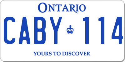 ON license plate CABY114