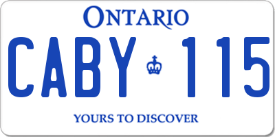 ON license plate CABY115