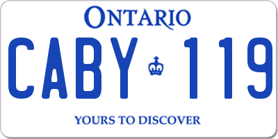 ON license plate CABY119