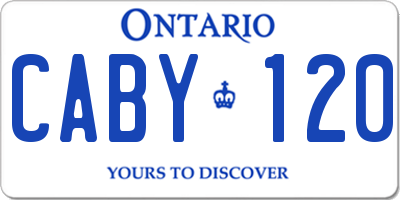 ON license plate CABY120