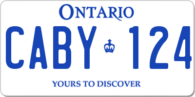 ON license plate CABY124