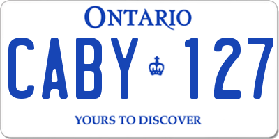 ON license plate CABY127