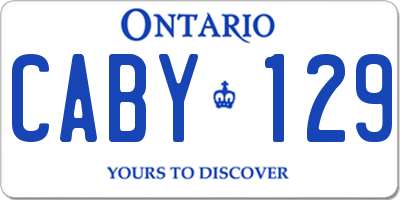 ON license plate CABY129