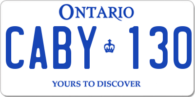 ON license plate CABY130