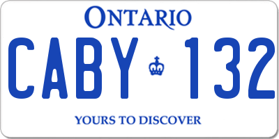 ON license plate CABY132