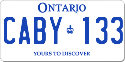 ON license plate CABY133