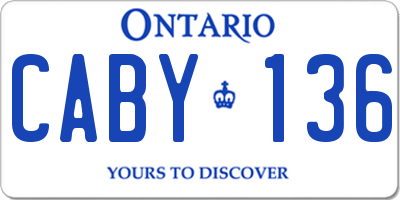 ON license plate CABY136