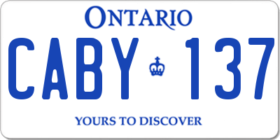 ON license plate CABY137