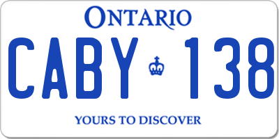 ON license plate CABY138