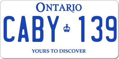 ON license plate CABY139