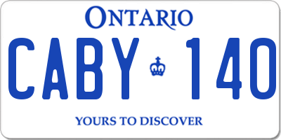 ON license plate CABY140