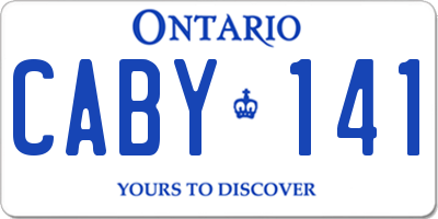 ON license plate CABY141