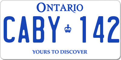 ON license plate CABY142