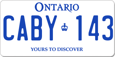 ON license plate CABY143