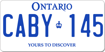 ON license plate CABY145