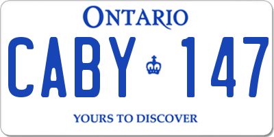 ON license plate CABY147