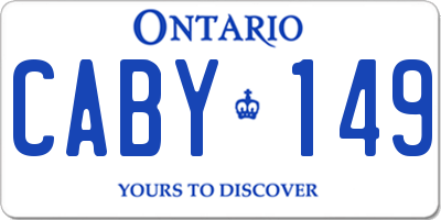 ON license plate CABY149