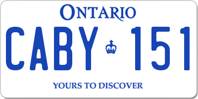 ON license plate CABY151