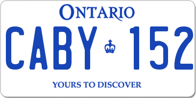 ON license plate CABY152