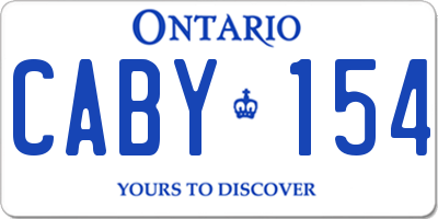 ON license plate CABY154