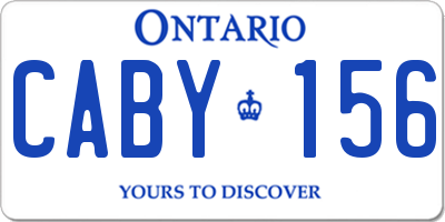 ON license plate CABY156