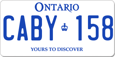 ON license plate CABY158