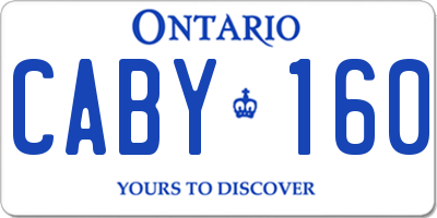 ON license plate CABY160