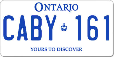 ON license plate CABY161