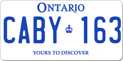 ON license plate CABY163