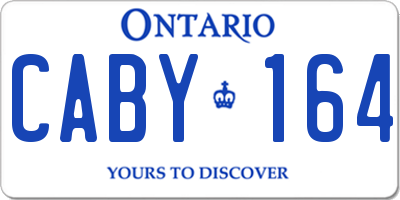 ON license plate CABY164