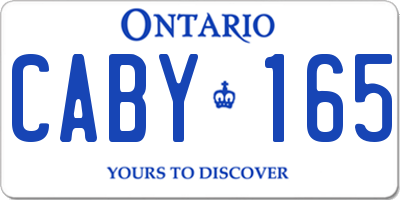 ON license plate CABY165